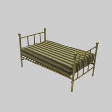 Dolls house brass single bed - dolls,