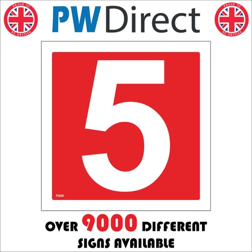 Sign five red white - five,