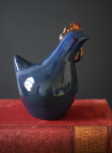 Vintage dark blue rooster - blue,