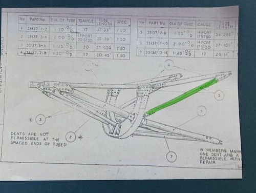Spitfire engine bearer tube - bearer,