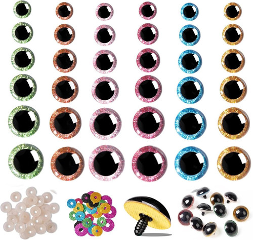 180pcs glitter safety eyes - 3d,