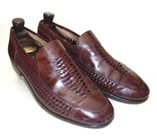Russell & Bromley Italian Designer Brown/Burgundy Leather Loafer Shoes. UK9/43EU