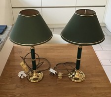 Pair Vintage Brass / Green