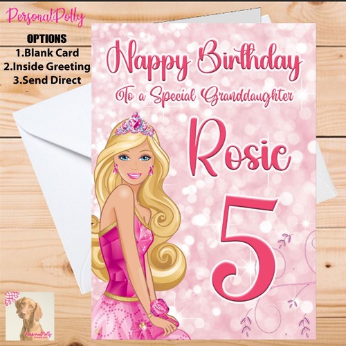 Personalised barbie card - personalised,