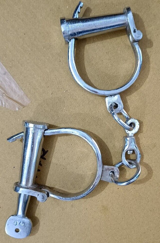 Handcuff silver finish iron - handcuff,