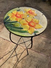 Glass Daffodil Design Outdoor Table Garden Conservatory