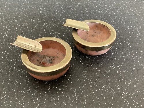 Pair vintage pink stone - pair, small
