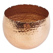 Metal bowl hammered copper
