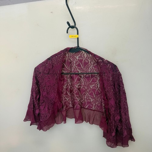 Women burgundy lace bolero - burgundy,