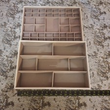 Stackers Jewelry Boxes Trays 2-Pack 15" x 10" White Stackable Organizer
