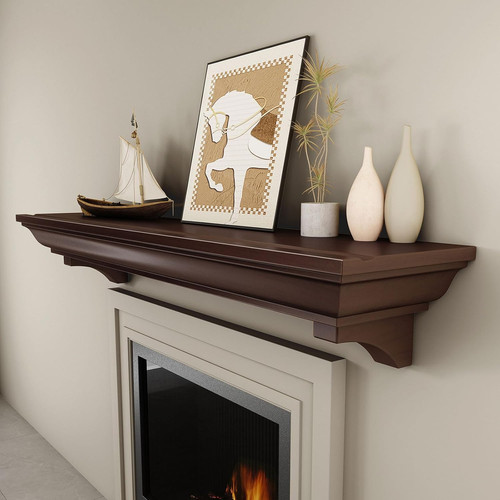 Rustic walnut fireplace - walnut,