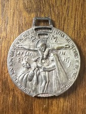 RARE Antique Catholic Moveable World Mass Time Zone Clock Medallion Pendant