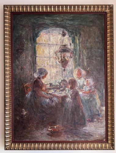 Antique oil painting - , armand