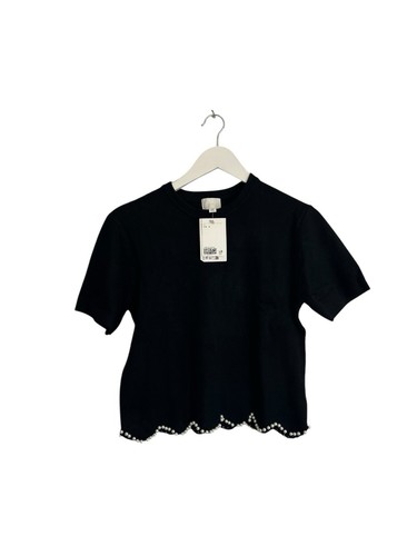 Black knitted short sleeve - knitted,
