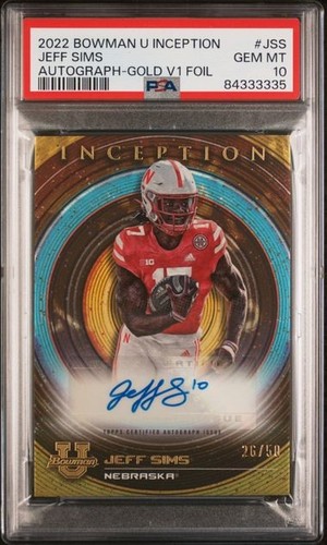 Jeff sims 2022 bowman - 2022, u