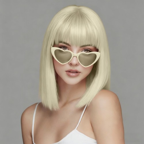 Pink bob wig with - wig,