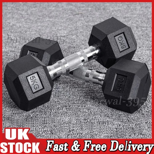 Hex dumbbells cast iron rubber - cast,