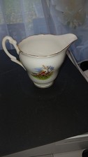 Vintage English Bone China Hunting Scene Cream Jug