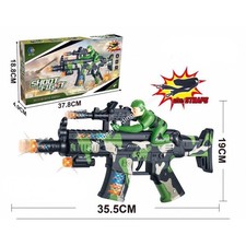 Shoot Fight Toy Gun with Soldier Kids Army Play Light & Sound Rifle 35cm