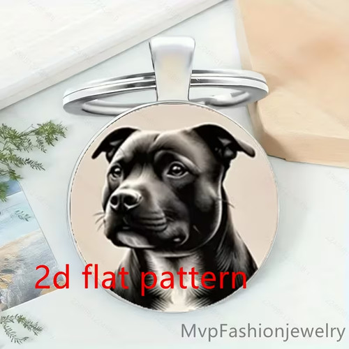 Bull terrier keyrings - bull,