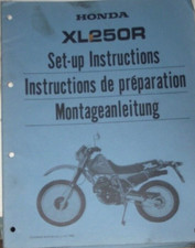 HONDA xl250r SET-UP INSTRUCTIONS MANUAL
