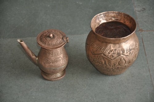 Old copper goddess laxmi - 2,