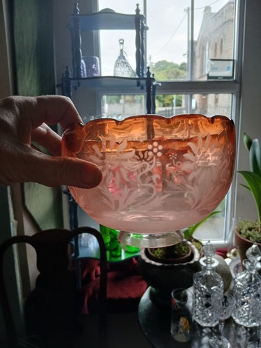 Orange amber glass acid - , etched