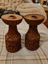 Vintage 2 Hand Carved Wooden
