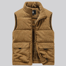 Mens Waistcoat Gilet Body Warmer Gillet Winter Warm Padded Quilted Sleeveless