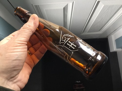 Old retro amber glass beer - glass, beer/pop