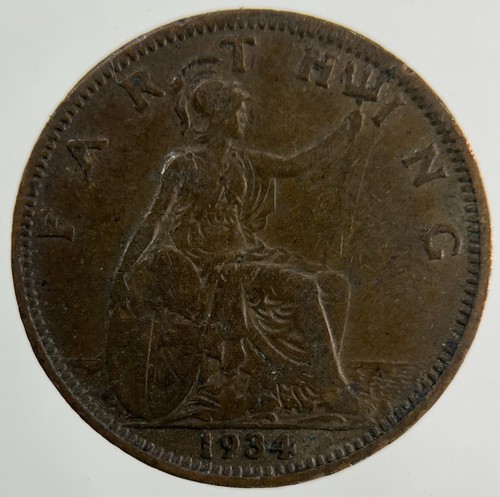 1934 george farthing coin - v,