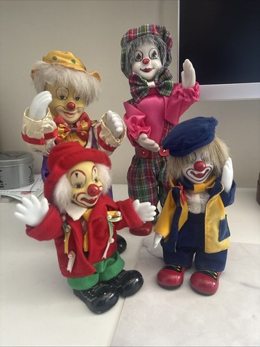 Vintage four porcelain clown - vintage,