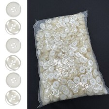 Joblot Buttons Four Hole Ivory Round Sewing Plastic Button Crafts 850g Bulk Buy
