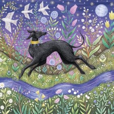 Running Free  Dog Art Blank
