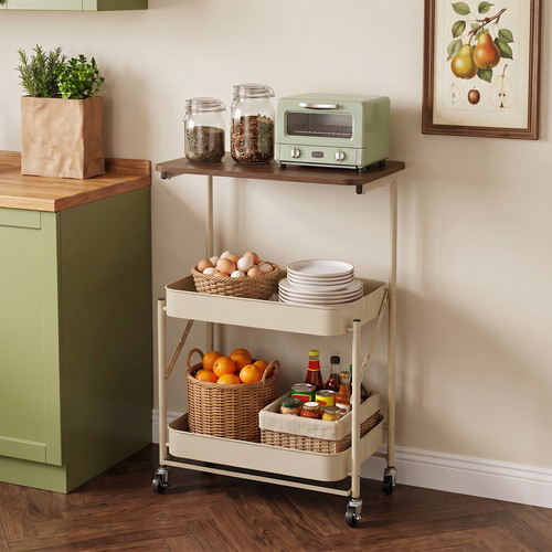 Folding metal kitchen trolley - folding,