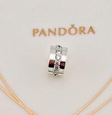 New 100% Genuine Authentic Pandora Clear Sparkling Row Clip Charm 791972CZ