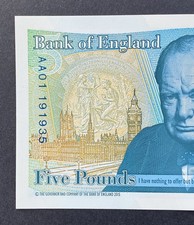 £5 UK AA01 191935 Victoria