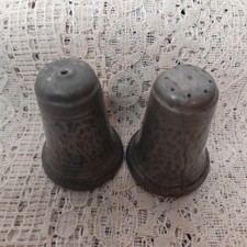 Vintage pewter salt and pepper