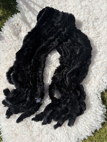 Vintage black genuine rabbit - vintage,