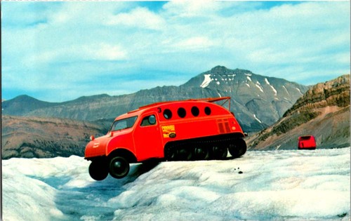 Jasper postcard snowmobile - postcard,