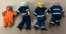 4x Pintoy Wooden Doll Toy Figures Firemen Firefighters Child Need Repair READ