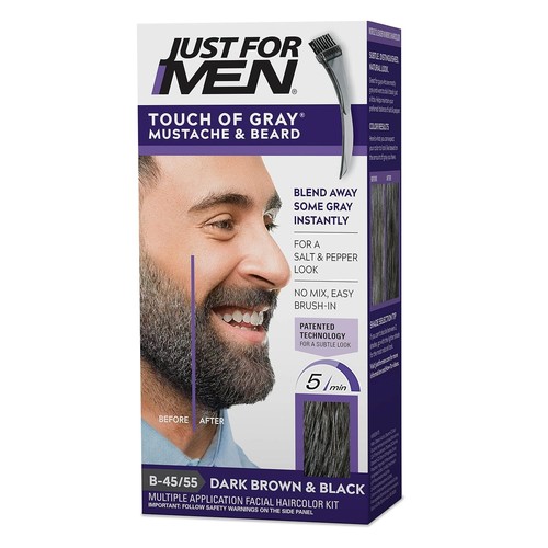 Touch gray mustache and - mustache,