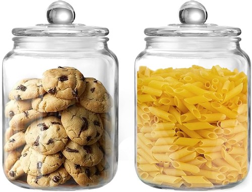 Glass cookie jar large - glass,