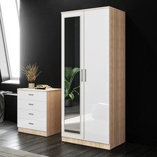 High Gloss Bedroom Furniture Set Wardrobe Mirror Chest of Drawer Bedside Cabinet
