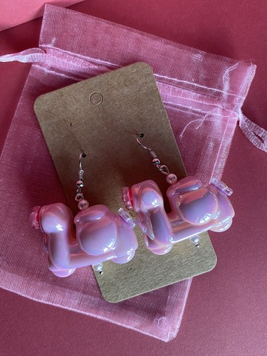Moped cute earrings pink - moped, earrings,pink
