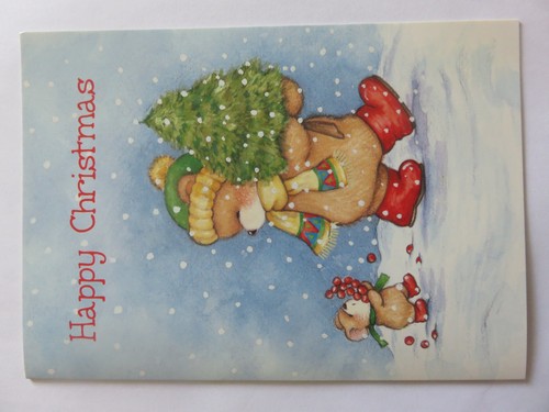 Christmas vintage card teddy - ,