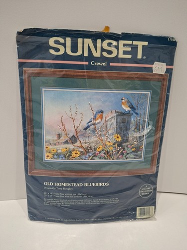 Vintage sunset stitchery old - vintage,