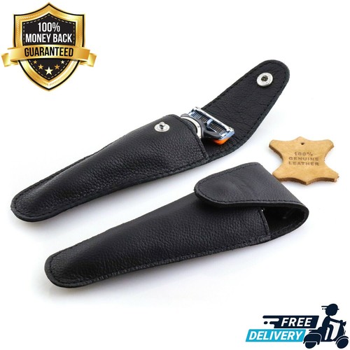 Genuine leather razor pouch - razor,