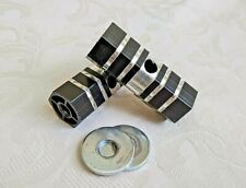 BMX Stunt Scooter Pegs Pair Alloy Black Bike Bicycle Axle Foot 3/8" 10mm 2pcs