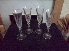 4 x Crystal Champagne Flutes Glasses